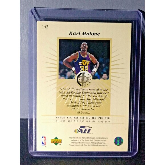 1995-96 Upper Deck Karl Malone #142 Basketball Card - Picture 2 of 2